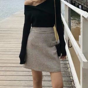 Wool mini skirt